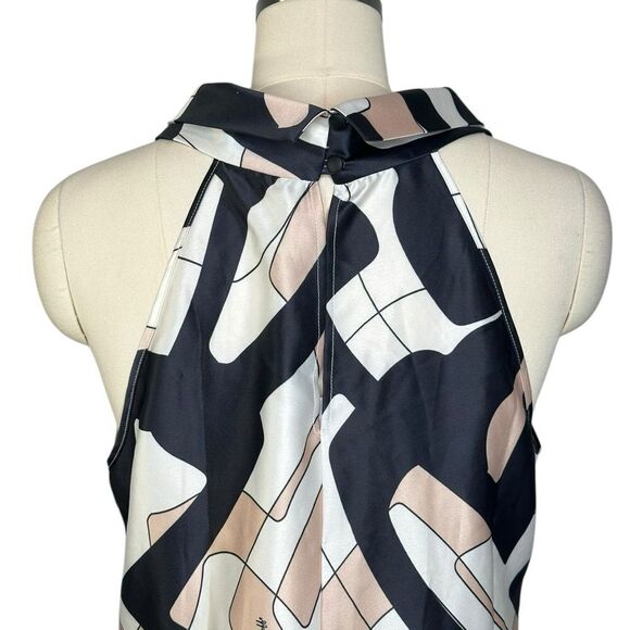 cristinaeffe Black Print Mock Neck Sleeveless Top | Size 8 - Picture 7 of 9